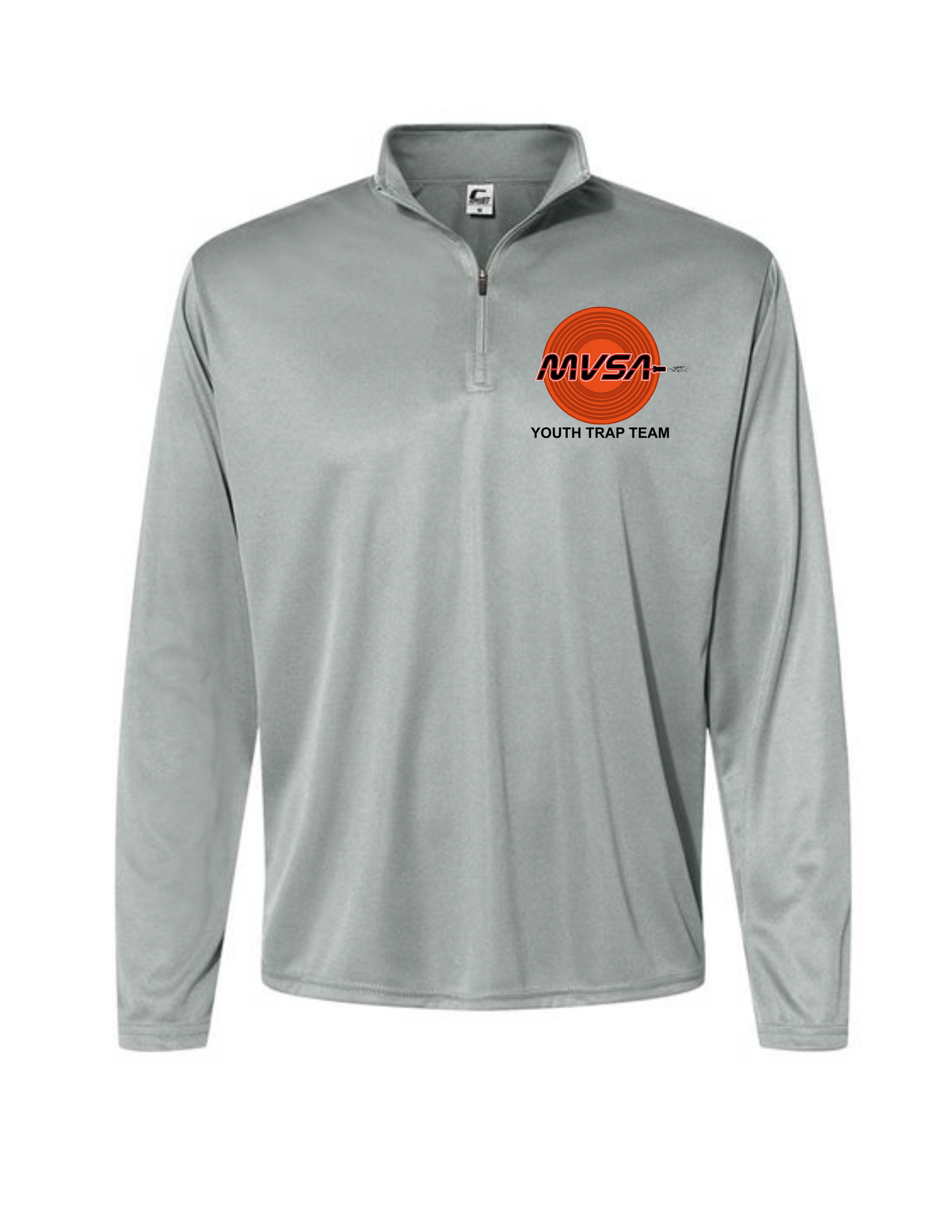 MVSA Youth Trap Team - Long Sleeve Grey 3/4 Zip Pullover