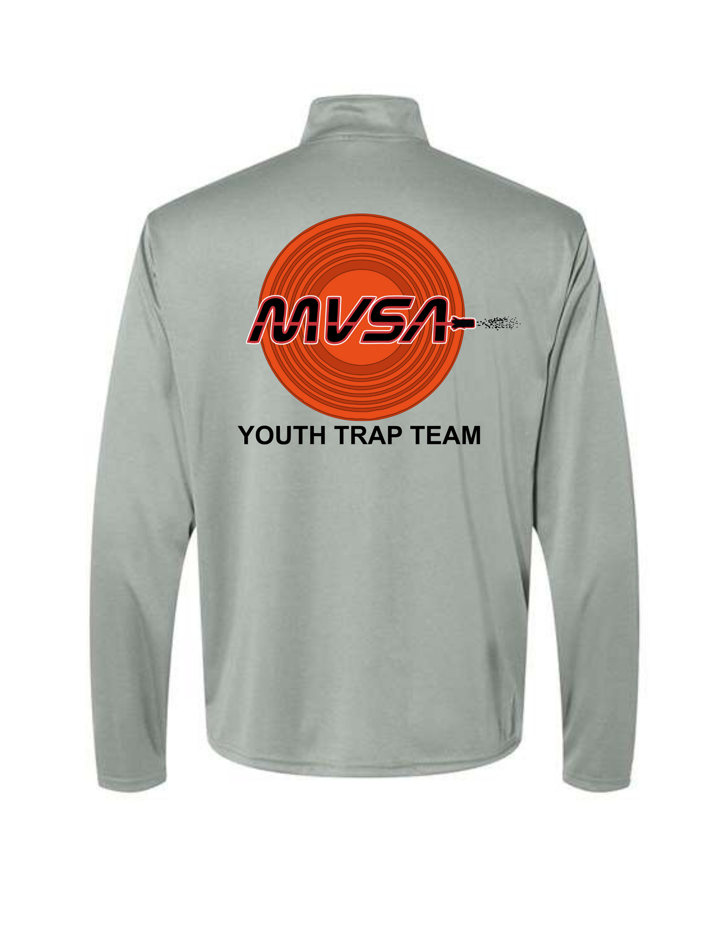 MVSA Youth Trap Team - Long Sleeve Grey 3/4 Zip Pullover