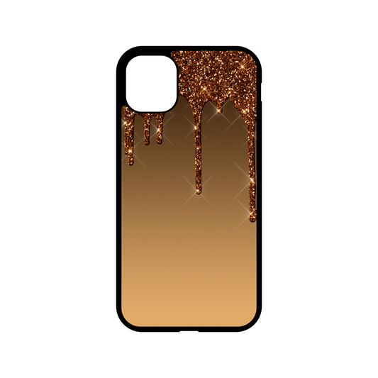 Dripping Glitter - Brown - Cell Phone Case