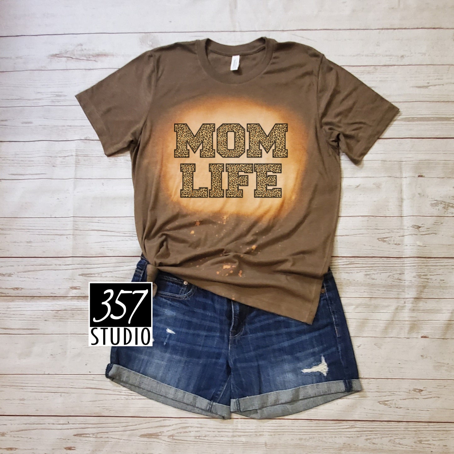 Mom Life Leopard-Bleached