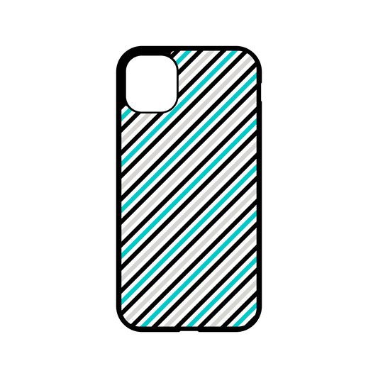 Turq & Gray Stripes Cell Phone Case