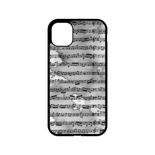 Watercolor Music Notes - Black - Cell Phone Case